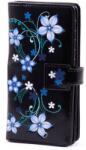 Shagwear fekete-kék virág mintás pénztárca (WALTz0403)