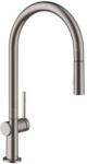 Hansgrohe M54, Talis mosogatócsaptelep kihúzható spray-vel, sBox, szálcsiszolt fekete króm, HAN-72801340 (HAN-72801340)