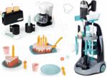 Smoby Set pentru micul dejun cu aparat de cafea și tort Tefal Smoby cu prăjitor de pâine și cărucior de curățenie (SM310599-2) Bucatarie copii