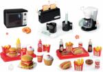 Smoby Set pentru micul dejun cu aparat de cafea și cuptor cu micrunde Tefal Smoby și prăjitor de pâine și fierbător electric cu hamburheri (SM310599-3) Bucatarie copii