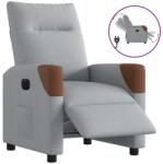 vidaXL világosszürke szövet elektromos dönthető fotel (3323990)