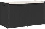 vidaXL fekete polyrattan kültéri tárolópad párnával 100 cm (4104060) - vidaxl