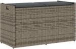 vidaXL szürke polyrattan kültéri tárolópad párnával 100 cm (4104062)