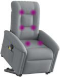 vidaXL világosszürke szövet felállást segítő dönthető masszázsfotel (3303264)