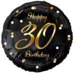  Fólia lufi Happy 30. Birthday évszámos fekete arany elegáns 45 cm O30Z (10240FG-O30Z)
