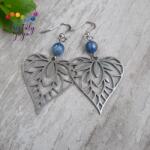 Kristály Jóga Shop Kianit 6 mm-es ásvány fülbevaló, szív medállal