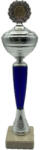  Darts serleg, márvány talpon, ezüst, kék színben, tetővel, dartstáblával, 37 cm magas