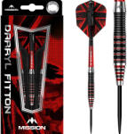 Mission Darts Dart szett Mission steel Darryl Fitton Black-Red Electro 22g, 95% wolfram