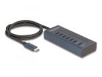 Delock USB 10 Gbps hub 7 db. USB Type-C porttal, amelyből 6 adat csatlakoztatási felület és egy adat és 20 Watt-os PD tápjelzéssel (64288)