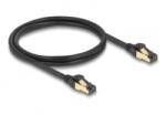 Delock RJ45 hálózati kábel Cat. 6A apa - apa S/FTP fekete 1 m - Cat. 7 nyers kábellel, mely alkalmas bel- és kültéri használatra (80248)
