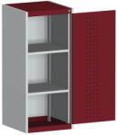bott Műhelyszekrény Bott Cubio, 120 x 52, 5 x 52, 5 cm, perforált ajtó, szürke-piros