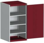 bott Műhelyszekrény Bott Cubio, 120 x 65 x 65 cm, perforált ajtó, szürke-piros