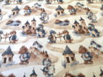 Pamutvászon textil - 160 cm / barna - kék iskolás dínók - elfordított mintás