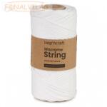  Macrame String (Kifésülhető), 3mm - Fehér