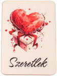  4db. "Szeretlek" feliratos dekor fa tábla 7 x 5cm (GV04-45)