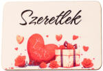  4db. "Szeretlek" feliratos dekor fa tábla 7 x 5cm (GV04-44)