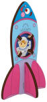 UGears Puzzle 3D de colorat Racheta, 8 piese, lemn