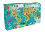Hape Пъзел и игра 2 в 1, Hape, Световна обиколка, 105 части (H1626)