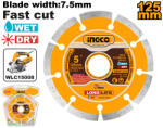 INGCO Disc de tăiere cu diamant 125 x 7, 5 x 22, 2 mm segmentat (DMD011254) Disc de taiere