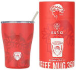 Estia Home Art Cană de Cafea Save The Aegean Pahar Termos Reciclabil din Oțel Inoxidabil Fără BPA 350ml Olympiakos BC Edition cu Pai 00-27230 (00-27230)