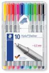 STAEDTLER Tűfilc készlet, 0, 3 mm, STAEDTLER Triplus 334, 10 különböző szín - oneclick - 3 790 Ft