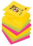 3M Öntapadó jegyzettömb, Z, 76x76 mm, 6x90 lap, 3M POSTIT, Super Sticky Carnival