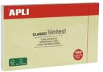 APLI Öntapadó jegyzettömb, 125x75 mm, 100 lap, APLI Classic, sárga