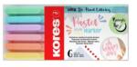 Kores Ecsetirón készlet, KORES Pastel Style, 6 pasztell szín