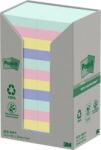 3M Öntapadó jegyzettömb, 38x51 mm, 24x100 lap, környezetbarát, 3M POSTIT Nature, vegyes pasztell színek