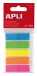 APLI Jelölőcímke, műanyag, 5x25 lap, 12x45 mm, APLI, 5 szín - oneclick