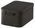 Keter Rattan hatású kosár tetővel, 6l, barna, CURVER, Style S - oneclick