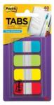 3M Jelölőcímke, műanyag, megerősített, 4x10 lap, 16x38 mm, 3M POSTIT, vegyes színek - oneclick