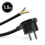 Delight Hálózati szerelhető tápkábel dugóval-műanyag füllel-1, 5 m kábellel-3 x 1, 5 mm2-fekete (05942A)