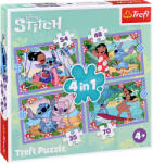 Trefl Puzzle Trefl 4 în 1 - Ziua nebună a lui Lilo și Stitch (34633) Puzzle