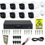 Dahua Sistem supraveghere complet Dahua 8 camere 5MP Starlight IR 40m, DVR 8 canale WizSense 5M-N/1080P, Accesorii montaj + CADOU Autocolant Rovision (45339-)