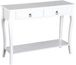 Homcom komód, 100 x 33 x 76 cm, MDF / fenyőfa, fehér (831-182)