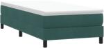 vidaXL sötétzöld bársony rugós ágy matrac nélkül 90x210 cm (3315810)