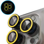 Apple iPhone 16 / 16 Plus, Kamera lencsevédő fólia, ütésálló fólia, Tempered Glass (edzett üveg), sötétben világít, Xprotector Luminous, sárga