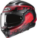 HJC Cască de motocicletă rabatabilă HJC F100 Hetal MC1SF negru-roșu (HJC189371)