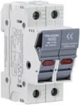 CFBLPV2P32 Tracon CFBLPV2P32 Szakaszolókapcsoló-biztosító hengeres bizt. hoz, PV 32A, 10×38, Un=1000VDC, Ui=6kV, 20kA, DC-PV0, IP20, 2P, LED (CFBLPV2P32)