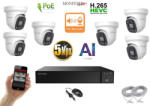 Monitorrs Security - AI IP Aktív dóm kamerarendszer 6 kamerával 5 mpix - 6077K6