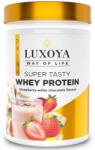 Luxoya Whey Protein Eper-Fehér csoki fehérje italpor dobozos - 450g - bionagyker