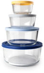 ibili Set 4 caserole Ibili, sticla borosilicata, 234 472 944 1652 ml, transparent multicolor (IB-689200)