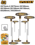 INGCO Set chei hexagonale în formă de T, 8 piese S2 (HHKT80818)