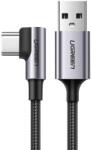 UGREEN Cablu Date si Incarcare USB la USB Type-C UGREEN US284, Angled 90, 3 m, 3A, Negru
