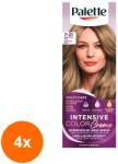 Schwarzkopf Set 4 x Vopsea de Par Permanenta Palette Intensive Color Creme 7-21 Blond Cenusiu Mediu, 110 ml