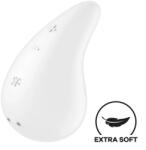 Satisfyer Vibrator Dew Drop, 12 Moduri Vibratii, Silicon, USB, Alb Vibrator