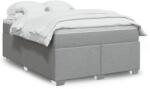 vidaXL világosszürke szövet rugós ágy matraccal 140 x 190 cm (3285130)