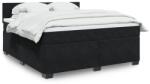vidaXL fekete bársony rugós ágy matraccal 180x200 cm (3286380)