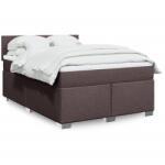 vidaXL sötétbarna szövet rugós ágy matraccal 140 x 190 cm (3288186)